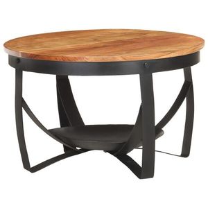 Table d'appoint en fer avec plateau en bois robuste, conçue pour une stabilité, un équilibre et des besoins de mobilier intérieur élégant - Product Image 6