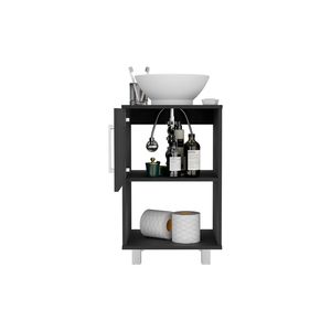 Meuble-lavabo simple Gouda de 18 po avec armoire noire et porte simple doté d'une étagère ouverte - Product Image 5