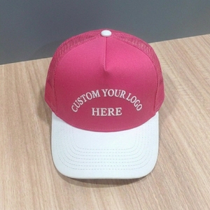 Casquette Trucker Personnalisée 5 Panneaux Bicolore Broderie Plate Dos en Maille Snapback Pêche OEM ODM Marque Privée Faible MOQ - Product Image 2