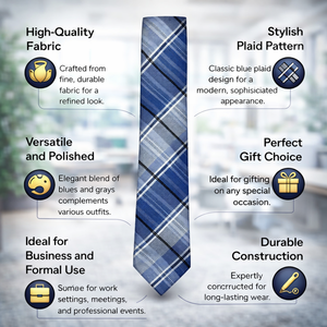 เนคไทเบนอนเนคไทลายแจ็คการ์ดสีฟ้าอ่อน |   เนคไทโพลีเอสเตอร์สำหรับธุรกิจแบบเป็นทางการ |   เครื่องประดับสำหรับผู้ชายสำหรับงานแต่งงานที่สำนักงานที่ดูสง่างาม - Product Image 5