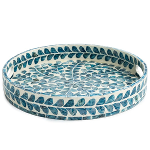 Bandeja de servir de nácar, organizador de almacenamiento, diseño de lujo hecho a mano, bandeja con incrustaciones de nácar - Product Image 6