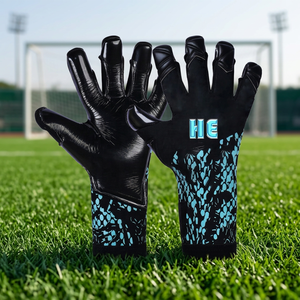 Gants de gardien de but professionnels en néoprène pour le football, gants de gardien de but à doigts entiers avec sangle élastique en latex allemand de 4 mm, coupe hybride - Product Image 2