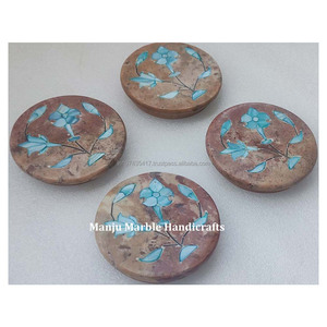 Miroir incrusté de marbre poli de conception moderne d'aspect naturel de marbre blanc pur avec la conception de fleur et l'art floral pour les cadeaux spéciaux - Product Image 4