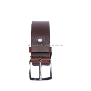 Cinturón casual clásico de cuero premium marrón hecho a medida, cinturones y accesorios de cuero para hombre a bajo precio. - Product Image 2