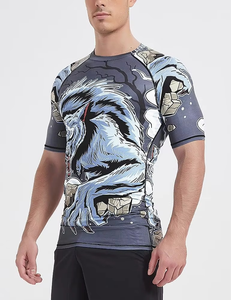 Wholesale <b>Printed</b> Polyester Spandex BJJ Rash Guards Sublimated Compression Shirts for Sale Shirt Upf50 Rash Guard Shirt - Product Image 3