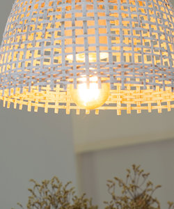 Handwoven Bamboo Pendant Light Whitewashed Boho Basket Lamp Natural Rattan <b>Ceiling</b> Light Eco Friendly Supplier - Product Image 3