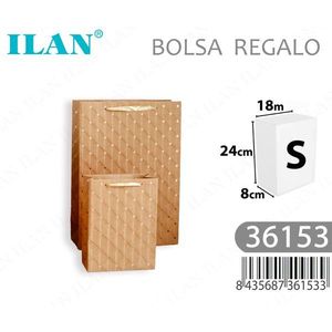 Sacchetto regalo ILAN taglia S con motivo a stelle dorate per confezioni regalo - Product Image 3