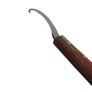 Couteau à sabots en acier Damas de qualité supérieure IRON, outil de fermeur pour le taillage des sabots, lame artisanale, outils vétérinaires, marque privée OEM - Product Image 2