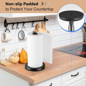 Portarotolo da Cucina Premium in Acciaio Inossidabile con Doppio Meccanismo a Cricchetto, Decorativo da Appoggio - Product Image 2