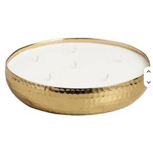 Pot à bougie en métal de design haut de gamme avec couvercle, couleur cuivre, martelé - Product Image 2