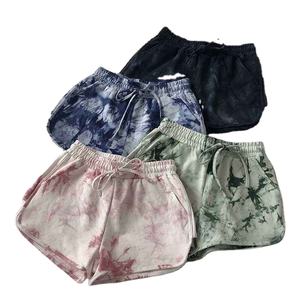 Shorts Deportivos de Cintura Alta de Poliéster para Mujer, Ideales para Senderismo, Aventura, Fitness, Estampado Tie-Dye, Elásticos, para Correr - Product Image 1