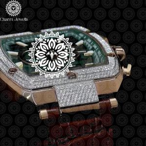 Charm_Jewells Luxury Men's <b>Mechanical</b> <b>Watch</b> Stainless Steel Case Green Dial Stainless Steel Band Chronograph Analog 40mm 10 Bar - Product Image 3