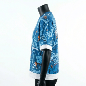 Camiseta de mujer de doble capa de algodón y poliéster, jersey de 200 GSM en la parte exterior, 160 GSM con estampado, dobladillo blanco, logotipo personalizado, camiseta de algodón de doble capa. - Product Image 4