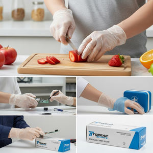 ถุงมือไวนิลแบบใช้ครั้งเดียว – ปราศจากแป้ง ยืดหยุ่น ทนทาน เหมาะสำหรับใช้ในครัว การแพทย์ และอุตสาหกรรม - Product Image 2