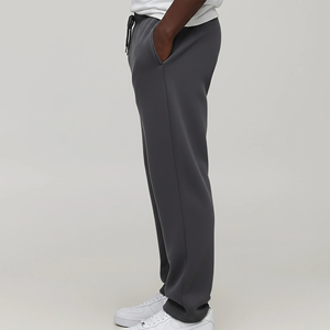 Pantalon de jogging personnalisé OEM/ODM pour homme, coupe droite, 100 % coton, toile épaisse, respirant, avec cordon de serrage - Product Image 2