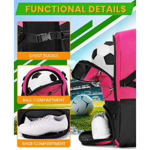 Sacs à dos de football avec personnalisation de marque, sacs d'équipe sportive, sacs à dos d'entraînement pour joueurs, fabrication OEM, exportation du Pakistan, fournisseur - Product Image 5