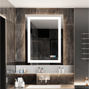 Specchio LED da Bagno Rettangolare 18"x24" da Parete, Antiappannamento e Antigraffio con Vetro Temperato e Cornice in MDF - Product Image 4