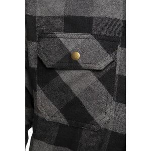 Camisa de Franela a Cuadros Negra y Gris para Hombre, Manga Larga, Algodón, Estilo Invernal - Product Image 5