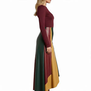 Jupe crayon longue moulante en similicuir PU uni à taille empire et fermeture éclair pour femme – Collection été - Product Image 4