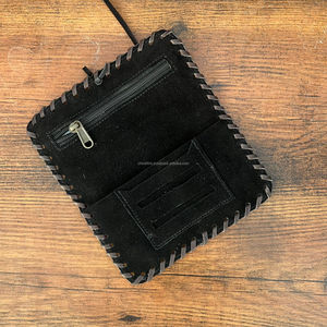 Venta al por mayor personalizada 100% cuero de vaca lujosa bolsa de tabaco hecha a mano de cuero genuino Fumar hierba liar bolsas de tabaco - Product Image 6