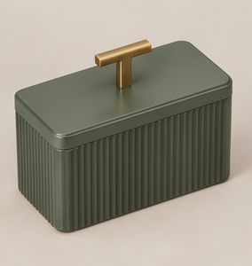 Caja de Almacenamiento Rectangular Moderna y Exclusiva para Frutos Secos y Dátiles, Organizador de Aperitivos de Lujo, Envase de Metal para Regalo Festivo o de Boda - Product Image 1