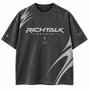 T-shirt Homme Oversize à Manches Courtes en Coton Respirant, Col Rond Sportif, Motif Lettres 3D Gaufré sur le Devant, Style Streetwear - Product Image 6