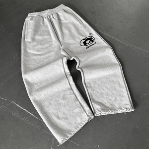 Custom Oversized <b>Flared</b> <b>Sweatpants</b> Men 100% Cotton Baggy Wide Leg Embroidery Streetwear Pants Autumn Winter - Product Image 2