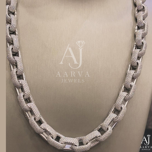 สร้อยคอเงินแท้ 925 ประดับเพชรโมอิสซาไนต์ทรงกรงเล็บ ดีไซน์แบบ Cuban Link สำหรับทุกเพศ สไตล์ฮิปฮอป เหมาะสำหรับงานปาร์ตี้ งานแต่งงาน พร้อมใบรับรอง GT - Product Image 1