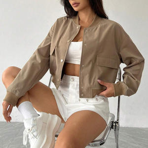 Chaqueta Bomber de Moda Urbana para Mujer, Bordado Personalizable, Corte Contemporáneo, Impermeable, Cierre de Cremallera, Mangas Desmontables - Product Image 3