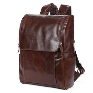 กระเป๋าเป้หนังกันน้ำพร้อมเทคโนโลยีป้องกันการโจรกรรม รุ่นวินเทจ สำหรับใส่แล็ปท็อป  วัสดุหนังแท้ รุ่น LBP-0395 - Product Image 1