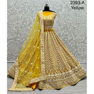 Fournisseur Grossiste Exportateur de Vêtements de Mariage Indiens de Créateur, Tenues de Mariée en Tulle Lourd, Lehenga Choli de Mariage à Vendre - Product Image 1