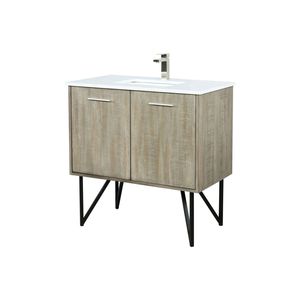 Rustic Acacia <b>Bath</b> Vanity with 36 In. W X 20 In. D Cultured Marble Top and <b>Brushed</b> Nickel Faucet Set 36-Inch Bathroom Vanities - Product Image 4