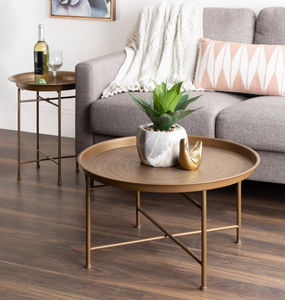 Vintage chapado en oro Simple Durable sólido inteligente mesa auxiliar de café mesa de centro moderno anidamiento muebles de sala de estar nuevo - Product Image 4