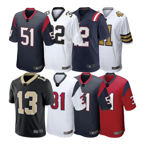 เสื้อเจอร์ซีย์อเมริกันฟุตบอล OEM ผ้าโพลีเอสเตอร์ ระบายอากาศได้ดี แห้งเร็ว สกรีนลายแบบซับลิเมชั่น ชุดทีมแบบกำหนดเอง ไซส์ใหญ่ แขนสั้น คอวี - Product Image 2