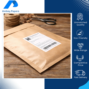 Fabriqué en Inde, emballages de courrier de qualité supérieure, recyclables et écologiques, enveloppes en papier kraft personnalisables à une face. - Product Image 2