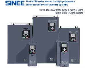 Variateur de fréquence industriel SINEE EM760 380V-480V 1HP 0.75KW certifié CE, variateur de contrôle vectoriel pour moteur compresseur - Product Image 1