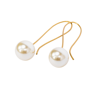 Pearl Drop Earrings White Gold Women Elegant Dangle Earrings Classic Pearl Fashion <b>Jewelry</b> Stylish Statement Wedding Party Gift - Product Image 1