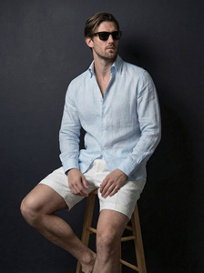 <b>Men's</b> <b>Hawaiian</b> Cotton and Linen Breathable Casual Long Sleeved <b>Shirt</b> Trendy for Spring and Autumn Fashion - Product Image 5