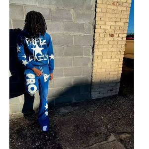 Baggy Fit vintage personnalisé pour hommes, pantalon de survêtement, costume à capuche, couleur délavée à l'acide, patchs de broderie numérique pour l'hiver - Product Image 3