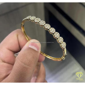 Brazalete de Diamantes Cultivados en Laboratorio con Diseño Floral en Plata de Ley 925, Brazalete Brillante para Mujer, Regalo de Joyería para Fiesta - Product Image 5