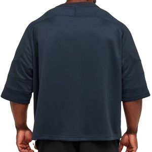 เสื้อยืดคอวีผ้าตาข่ายทรงหลวมสำหรับผู้ชาย ไซส์ใหญ่ 200 กรัม สีพื้น ผ้าฝ้าย แห้งเร็ว ระบายอากาศดี ลดราคาจากโรงงาน รับผลิตตามแบบ - Product Image 2