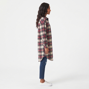 Chemises amples en flanelle pour femmes, décontractées, 100 % coton, boutonnées, oversize, manches longues, pour l'hiver, style streetwear, épaules tombantes, pour la maison - Product Image 3