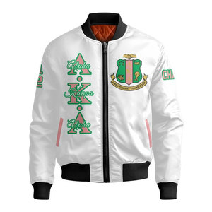Chaqueta Bomber Rosa Personalizada con Estampado de Árbol de Palma y Escudo, Chaqueta Casual de Poliéster con Cierre Frontal para Hombre - Product Image 5