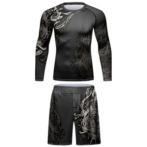 Tenues de sport, shorts MMA, rashguard sublimé, vêtements de compression BJJ, ensembles de rashguard de boxe pour hommes, respirants - Product Image 2