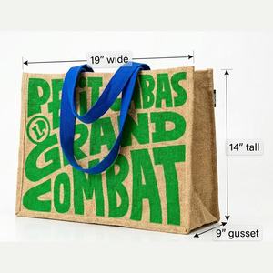 Bolsa de Compras de Yute Impresa Premium con Asas de Algodón, Reutilizable, Ecológica, para Compras y Promociones, para Uso Minorista - Product Image 2