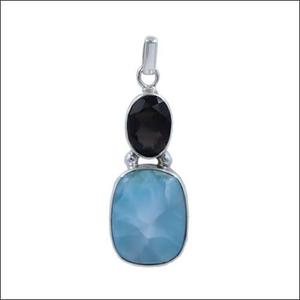 925จี้อัญมณี chintamani และ Larimar จี้เงินจี้ Synergy - Product Image 1