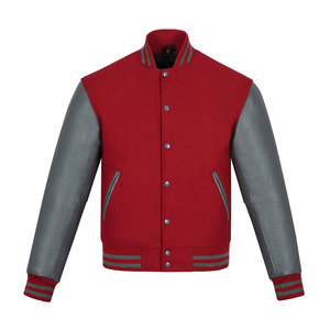 Vestes en cuir de style cool personnalisées, très tendance, en molleton pour l'hiver, vestes de baseball en cuir pour hommes - Product Image 1