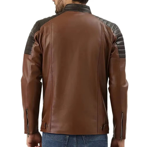 Vestes en cuir de haute qualité pour hommes, vestes en cuir à col montant pour hommes, grandes tailles, veste en cuir de la meilleure qualité pour hommes - Product Image 3