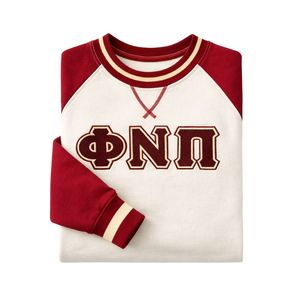 Pull en molleton chenille Phi Nu Pi, coupe classique, taille standard, avec broderie du blason grec, vêtement de fraternité classique - Product Image 6