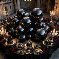 Grandes boules miroir gonflables brillantes en PVC, sphères décoratives pour l'extérieur, anniversaires, fêtes, grand ballon miroir réfléchissant noir gonflable